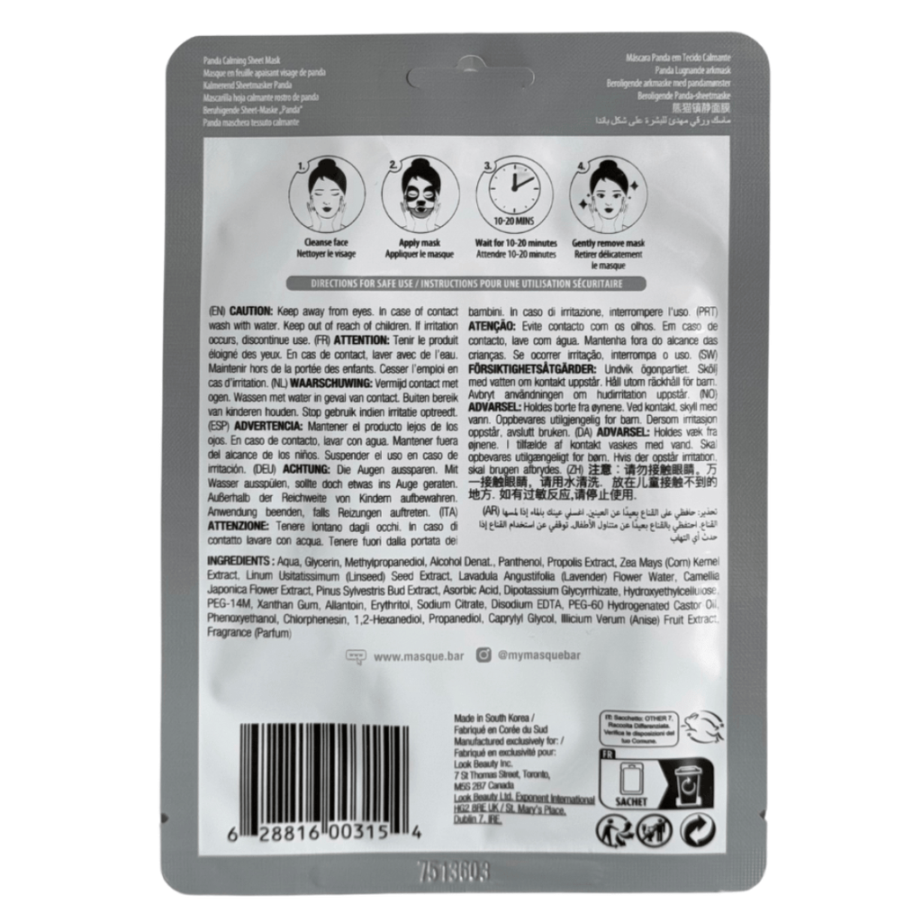 Pretty Animalz Soothing Panda Mask | masque BAR